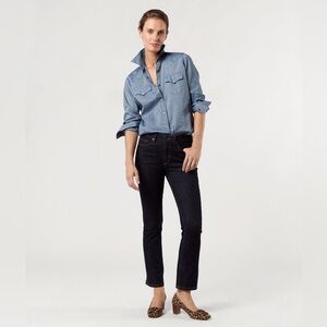 ANN MASHBURN Light Blue Chambray Shirt with Dark Denim Cropped Pants
